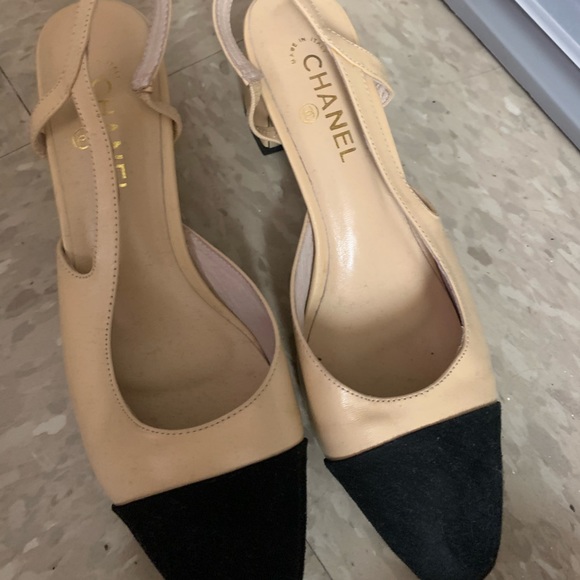 CHANEL Shoes - Chanel sling back kitten heels